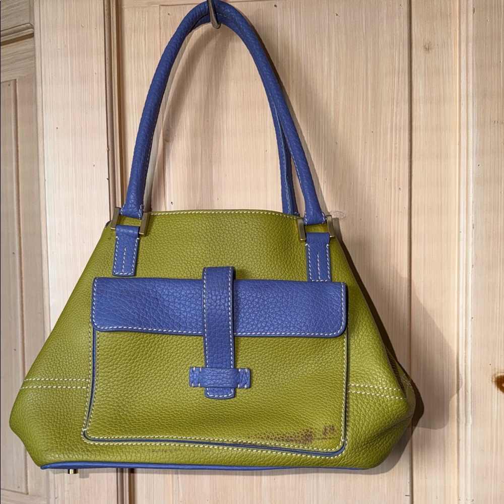 Chic Blue Leather Shoulder Bag by Dooney & Bourke